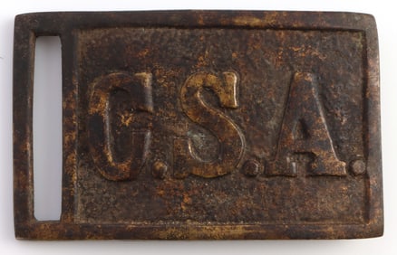 CONFEDERATE STATES C.S.A. BRASS BELT BUCKLE