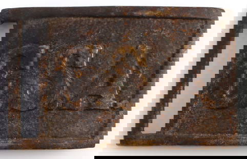 CONFEDERATE STATES C.S.A. BRASS BELT BUCKLE: Not period, possible reunion. 3 X 1.75 inches.