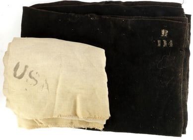 LOT OF 2 WWII US ARMY & MARINE CORPS WOOL BLANKETS