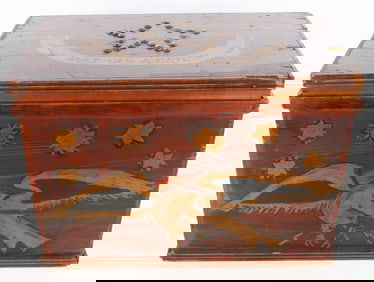 NAMED WAR OF 1812 MILITIAMAN WOOD CAMPAIGN CHEST