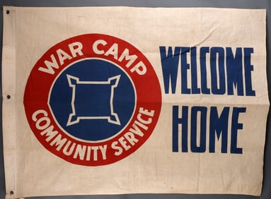 RARE WWII US WAR CAMP COMMUNITY SERVICE FLAG