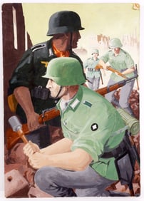 WWII GERMAN THIRD REICH PANZER GRENADIER PAINTING
