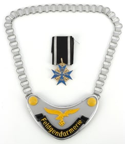 WWII GERMAN THIRD REICH POLICE GORGET & BLUE MAX