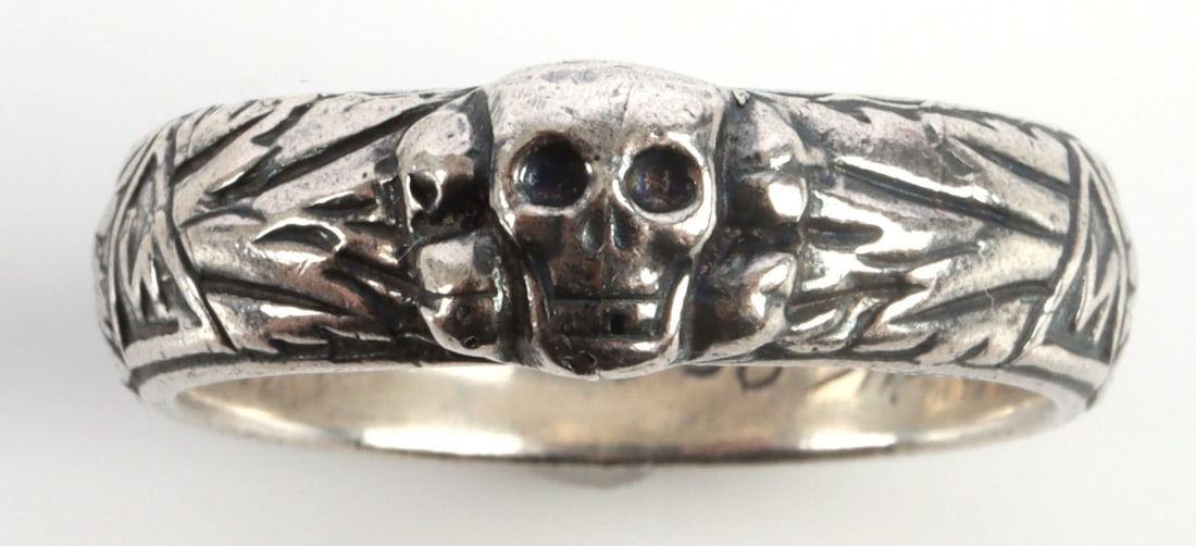 WWII GERMAN SS HIMMLER TOTENKOPF HONOR RING: Size 11. Named. Exceptional detail. Sold "as is."