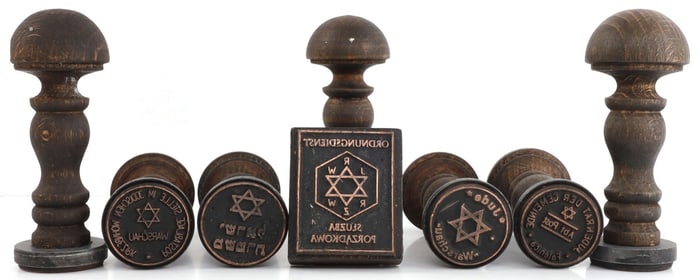 LOT OF 8 WWII GERMAN THIRD REICH JEWISH HANDSTAMPS