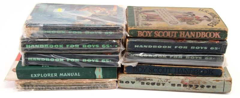ANTIQUE BOY GIRL SCOUT BOOK & MANUAL LOT: Good selection of Scouting books and manuals, titles include, 1936 Mechanical Drawing good, 1957 Explorer manual good, 1920'S Boy Scouts of America less than good, 1959 Boy Scout handbook Fair,1934, 1