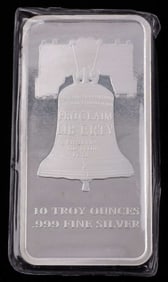 1 10 OZ TROY .999 SILVER BULLION BAR
