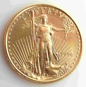 1996 GOLD 1/10 OZT OUNCE AMERICAN EAGLE BU COIN