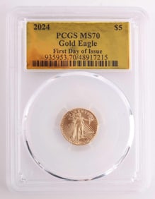 2024 GOLD 1/10 OZT AMERICAN EAGLE COIN PCGS MS70