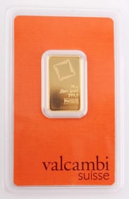 VALCAMBI SUISSE 10 GRAM GOLD BAR INGOT