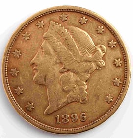 1896 US $20 TWENTY DOLLAR GOLD COIN