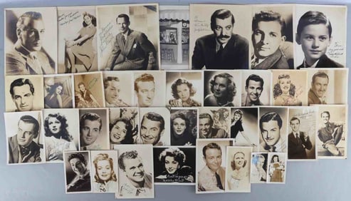 35 OLD TIME SCREEN & RADIO CELEBRITY AUTOGRAPH LOT