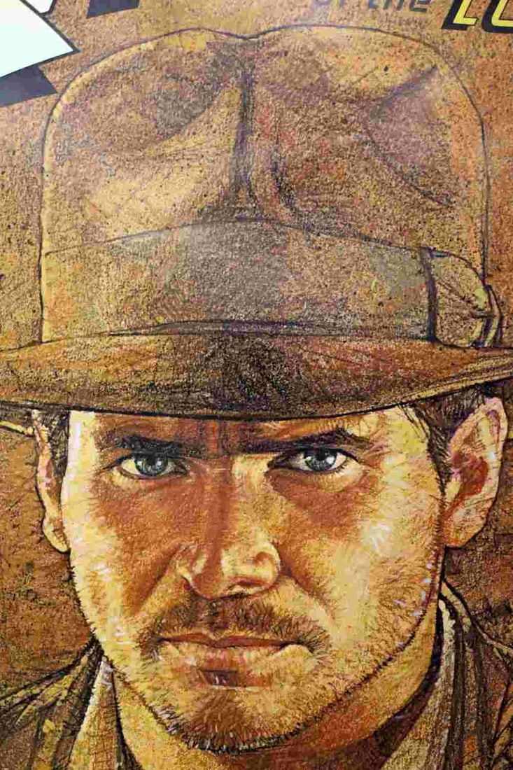ORIGINAL 40 X 60 RAIDERS OF THE LOST ARK POSTER: On card stock, theatrical display in 1981. Rolled and no creases.