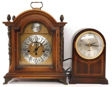 2 MANTLE CLOCK LOT SCHMECKENBECHER REVERE