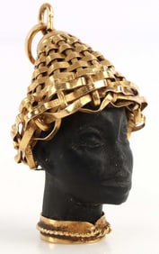 18K GOLD MOOR'S HEAD BLACKAMOOR PENDANT
