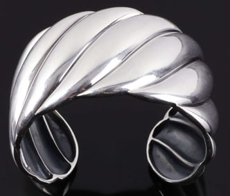 DAVID YURMAN SILVER SCULPTED CABLE CUFF BRACELET