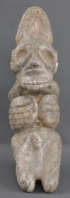 PRECOLUMBIAN TAINO SEATED SHAMAN EFFIGY ALLIGATOR