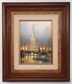 THOMAS KINKADE CHICAGO WATER TOWER SIGNED PRINT