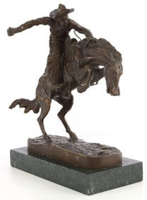 REMINGTON BRONZE BRONCO BUSTER 9 X 11 INCHES