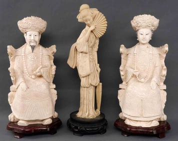 LOT OF 3 DIFFERENT ASIAN FIGURINES