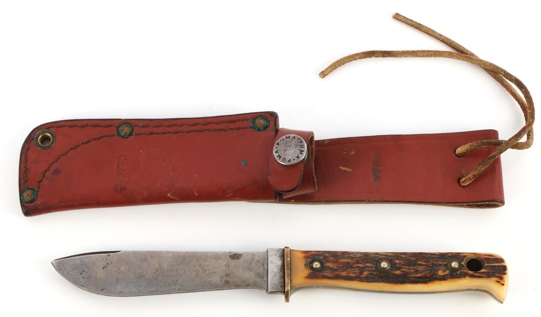 8 INCH PUMA 6397 HUNTER PAL STAG GRIP KNIFE: 4-inch blade. Used, but in very good, original condition.