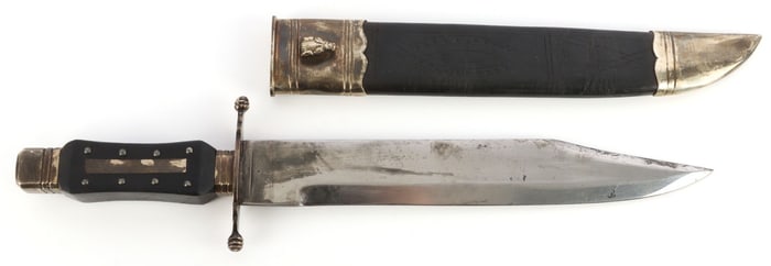 GEORGE WOSTENHOLM IXL ANTIQUE BOWIE KNIFE & SCAB