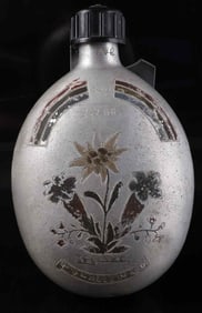 WWII GERMAN THIRD REICH ETCHED CANTEEN BILL MUNSEY