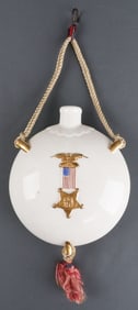 US CIVIL WAR GAR ENCAMPMENT PORCELAIN CANTEEN