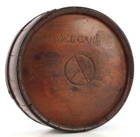 CSA CIVIL WAR CONFEDERATE WOODEN DRUM CANTEEN