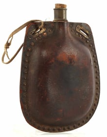 RARE US CIVIL WAR LAZARE CANTEL LEATHER CANTEEN