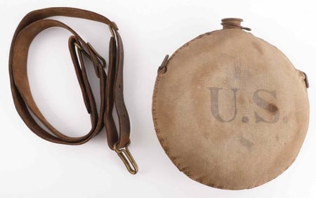 SPANISH AMERICAN WAR CANTEEN WITH STRAP & COVER