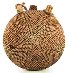 NATIVE AMERICAN WOVEN CANTEEN WITH STRAP
