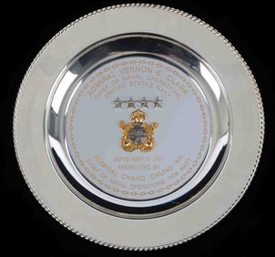 US NAVY 2001 KOREAN ADMIRAL PRESENTATION PLAQUE