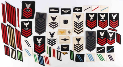 60 PCS WWII EARLY US NAVY RATING BADGE PATCH LOT