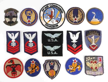 LOT 16 ASSORTED WWII VIETNAM US INSIGNIA PATCHES