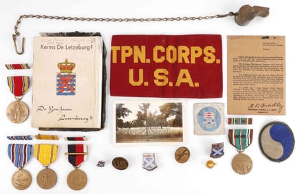LOT OF 22 WWII US MEDAL PATCH & DUI INSIGNIA