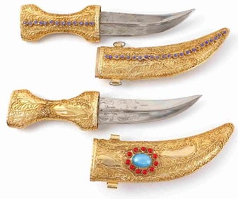 YEMENI JAMBIYA DAGGER FOR DISPLAY LOT OF 2