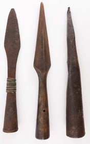 LOT OF 3 REVOLUTIONARY CIVIL WAR HAND FORGED PIKE