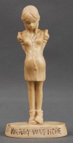 WWII KILROY WAS HERE PREGNANT GIRL FIGURINE