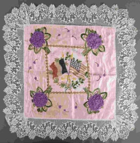 WWI SOUVENIR OF FRANCE PILLOW COVER OR SHAM
