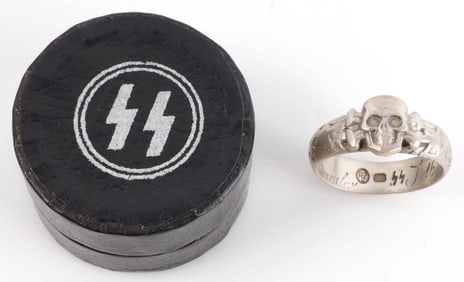 WWII GERMAN SS HONOR HIMMLER ENGRAVED SILVER RING