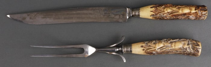 WWII GERMAN CARVING KNIFE AND FORK GOERING LODGE