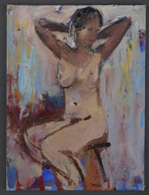 DMITRIY PROSHKIN OIL PAINTING OF A NUDE WOMAN