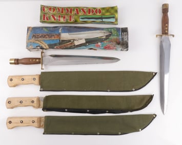 7 CHINA MADE MACHETE & KNIFE LOT