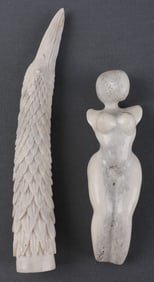 LOT 2 CUSTOM BONE HANDLES FOR KNIFE HERON WOMAN