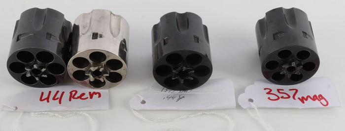 LOT OF 4 REVOLVER CYLINDERS 44SPL 44 MAG 357 MAG
