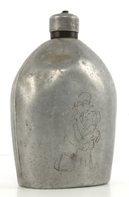 WWI US MODEL 1910 ETCHED CANTEEN LOVERS SCENE