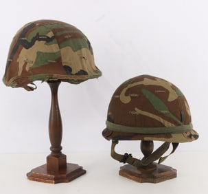 LOT OF TWO US MILITARY M1 HELMETS