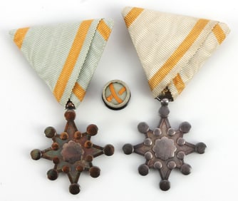 WWII JAPANESE 2 ORDER OF SACRED TREASURE MEDALS