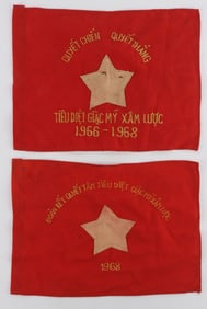 VIETNAM WAR VIET CONG CAMPAIGN FLAG LOT OF 2